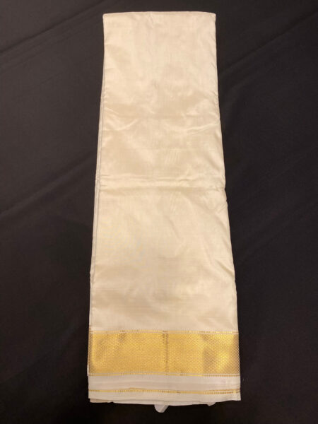 Mens Ivory Silk Dothi with Shalya & shirt attached