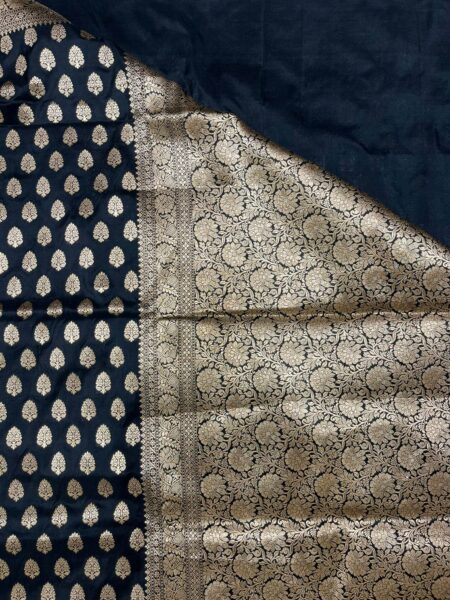 Black & gold Banarasi silk saree